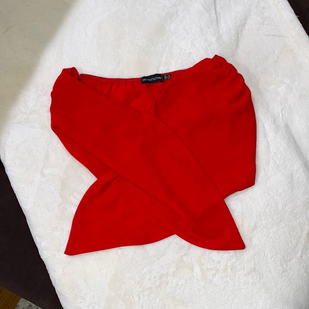 Red bandeau top